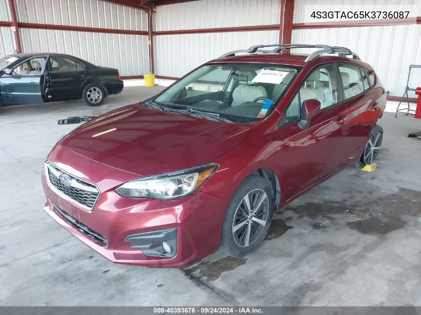 2019 Subaru Impreza Premium VIN: 4S3GTAC65K3736087 Lot: 40393676