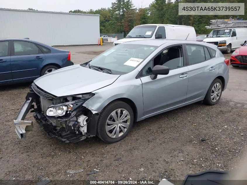 2019 Subaru Impreza 2.0I VIN: 4S3GTAA65K3739557 Lot: 40414784