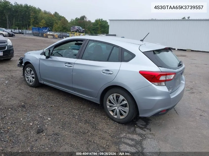 2019 Subaru Impreza 2.0I VIN: 4S3GTAA65K3739557 Lot: 40414784