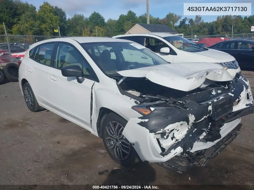 2019 Subaru Impreza 2.0I VIN: 4S3GTAA62K3717130 Lot: 40421756