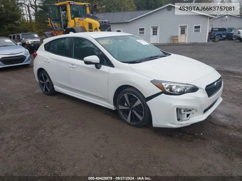 2019 Subaru Impreza 2.0I Sport VIN: 4S3GTAJ66K3757081 Lot: 40425979