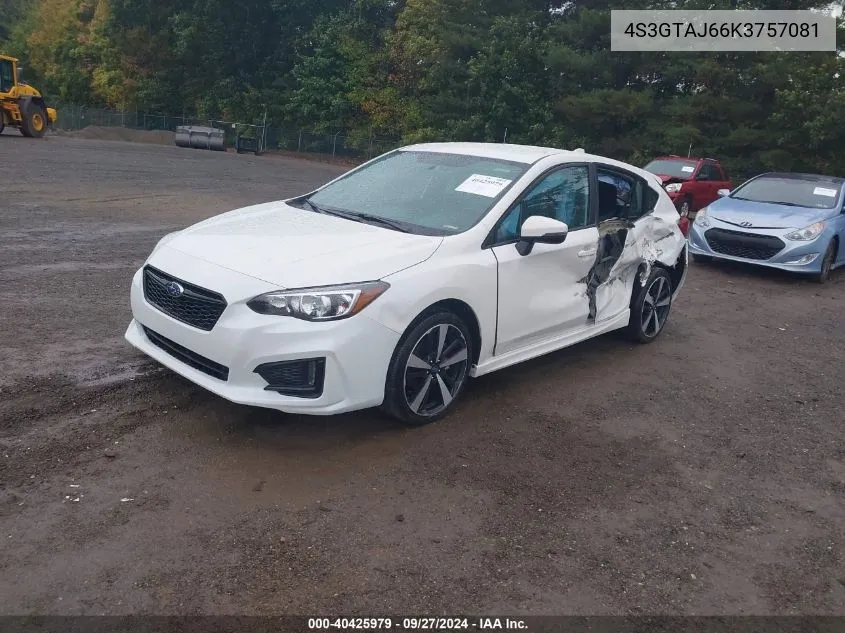 2019 Subaru Impreza 2.0I Sport VIN: 4S3GTAJ66K3757081 Lot: 40425979