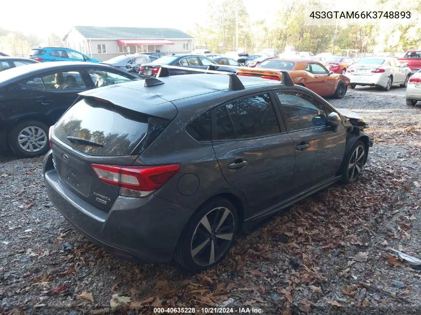 2019 Subaru Impreza Sport VIN: 4S3GTAM66K3748893 Lot: 40635228