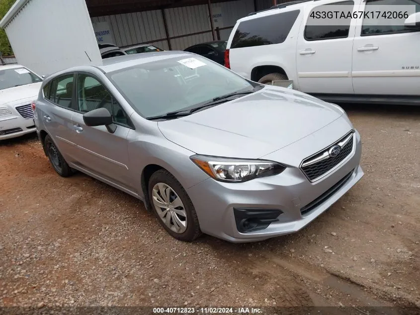 2019 Subaru Impreza 2.0I VIN: 4S3GTAA67K1742066 Lot: 40712823