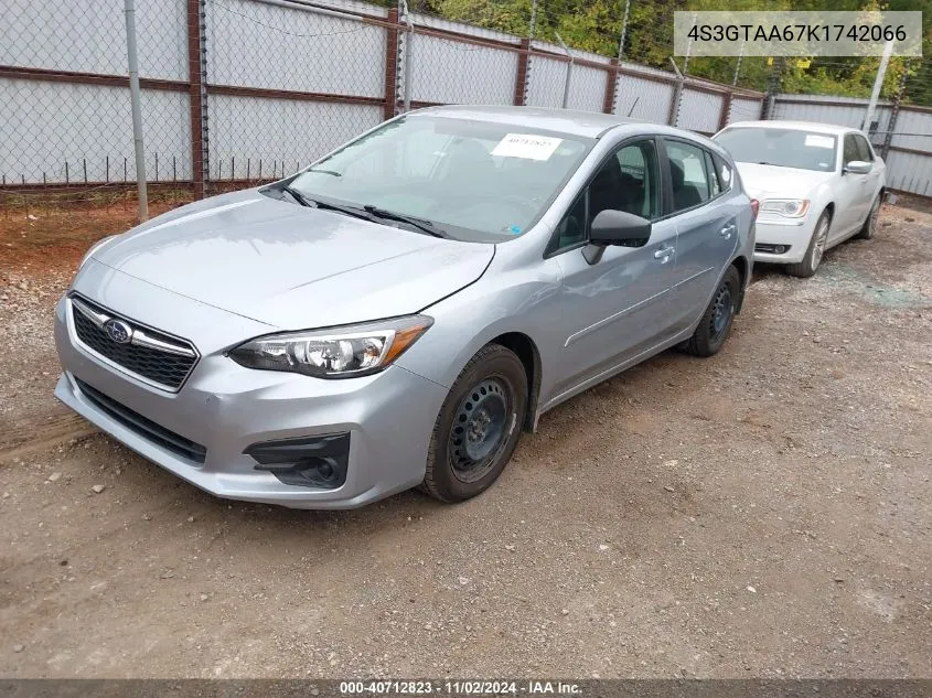 2019 Subaru Impreza 2.0I VIN: 4S3GTAA67K1742066 Lot: 40712823