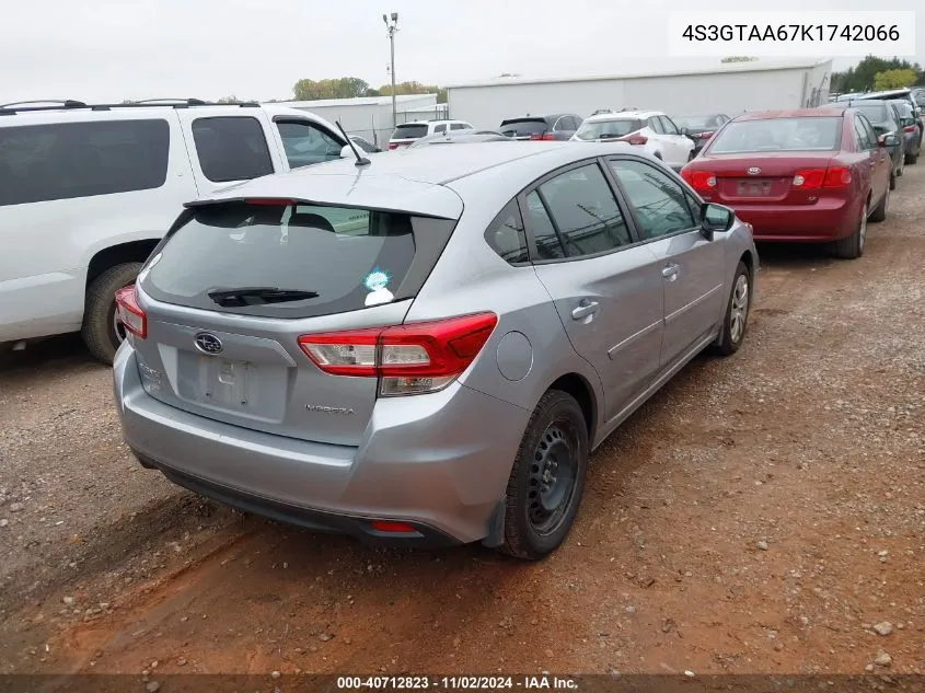 2019 Subaru Impreza 2.0I VIN: 4S3GTAA67K1742066 Lot: 40712823