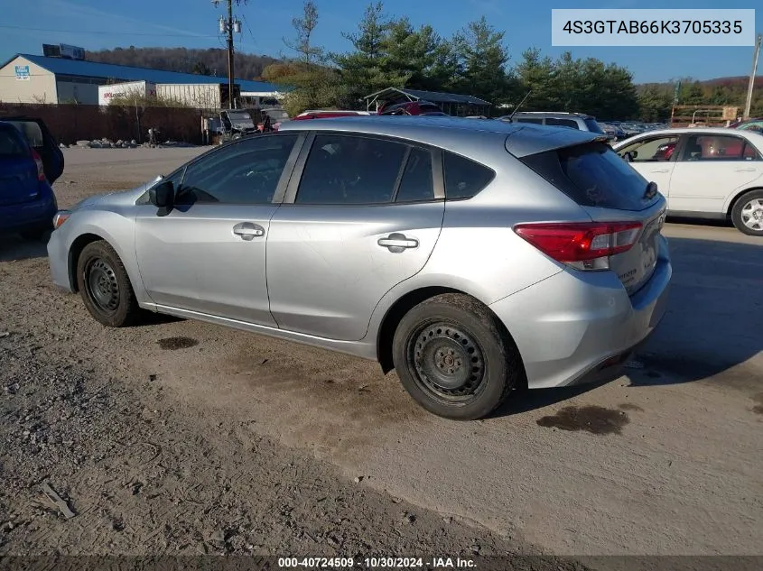 2019 Subaru Impreza 2.0I VIN: 4S3GTAB66K3705335 Lot: 40724509