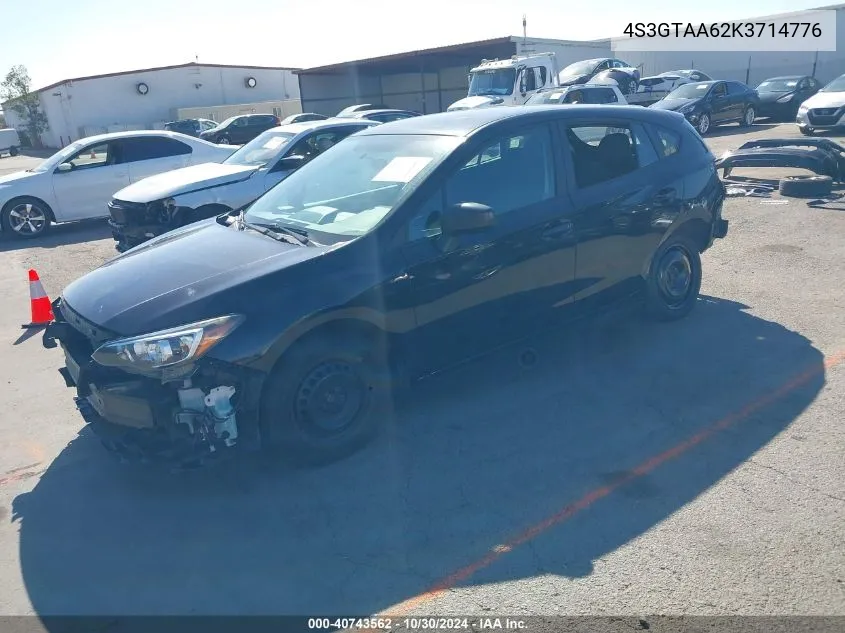 4S3GTAA62K3714776 2019 Subaru Impreza 2.0I