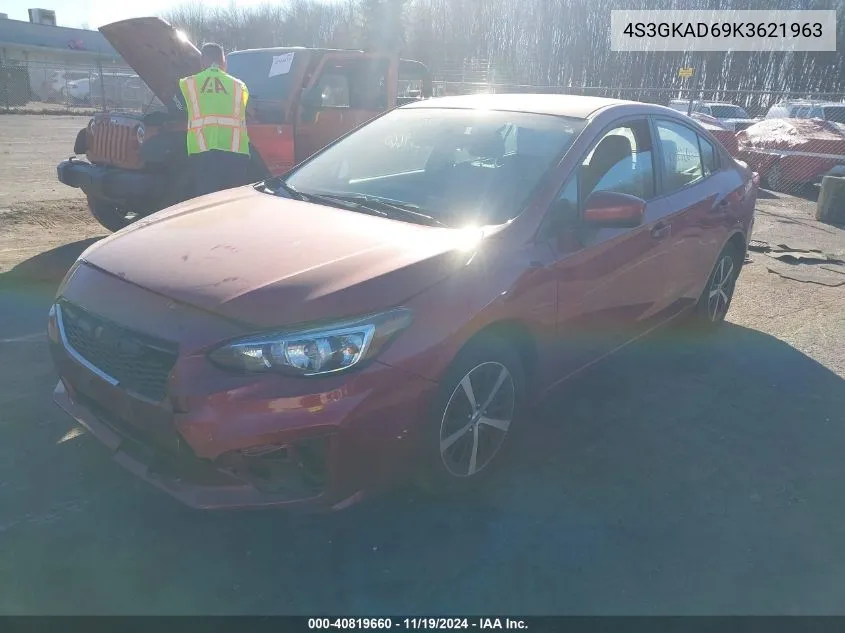 2019 Subaru Impreza 2.0I Premium VIN: 4S3GKAD69K3621963 Lot: 40819660