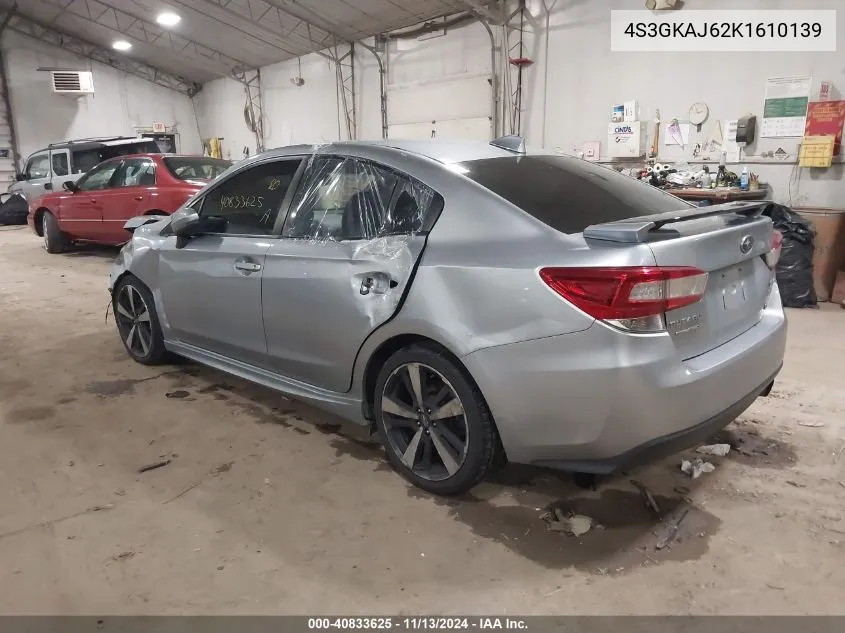 2019 Subaru Impreza 2.0I Sport VIN: 4S3GKAJ62K1610139 Lot: 40833625