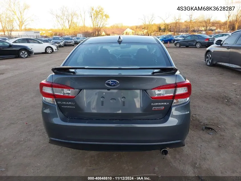 2019 Subaru Impreza 2.0I Sport VIN: 4S3GKAM68K3628287 Lot: 40848810