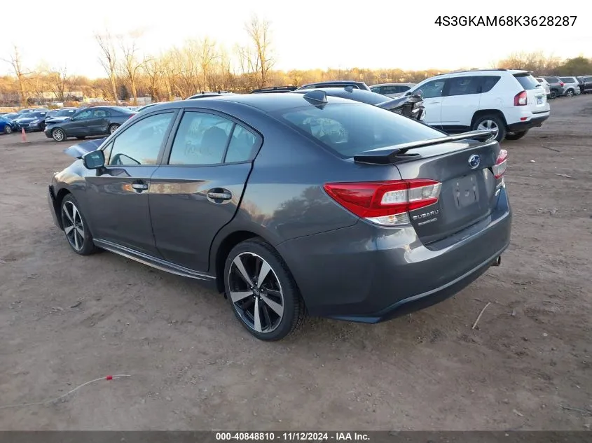 2019 Subaru Impreza 2.0I Sport VIN: 4S3GKAM68K3628287 Lot: 40848810