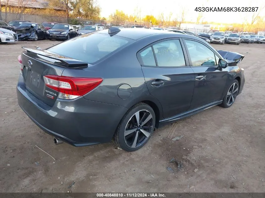 2019 Subaru Impreza 2.0I Sport VIN: 4S3GKAM68K3628287 Lot: 40848810