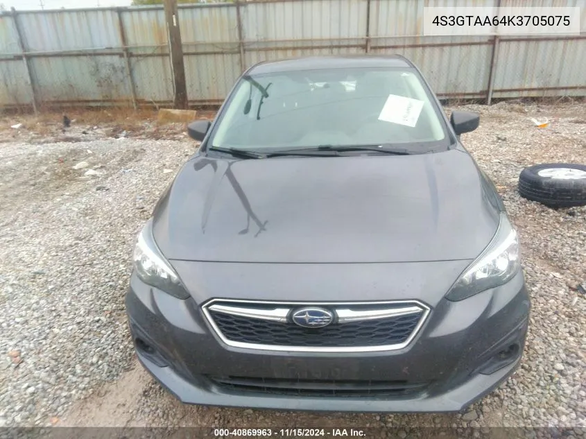 2019 Subaru Impreza 2.0I VIN: 4S3GTAA64K3705075 Lot: 40869963