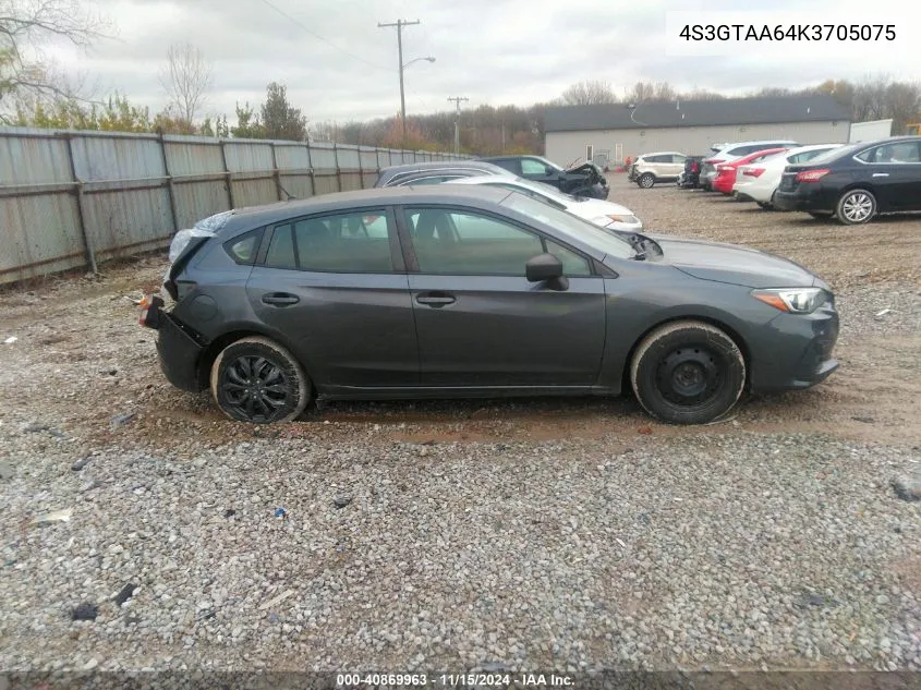 2019 Subaru Impreza 2.0I VIN: 4S3GTAA64K3705075 Lot: 40869963