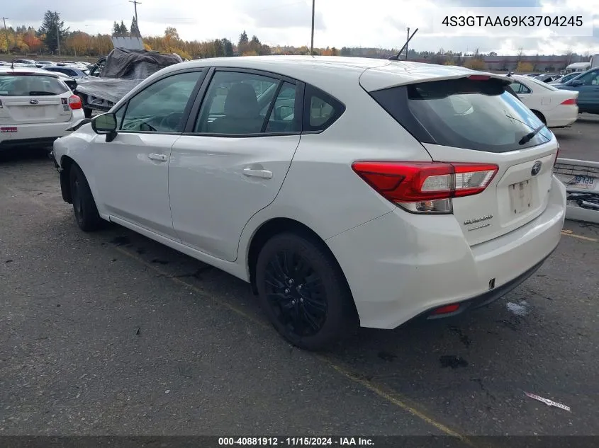 2019 Subaru Impreza 2.0I VIN: 4S3GTAA69K3704245 Lot: 40881912