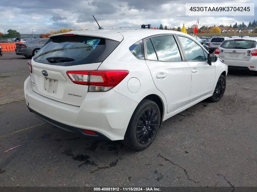 2019 Subaru Impreza 2.0I VIN: 4S3GTAA69K3704245 Lot: 40881912