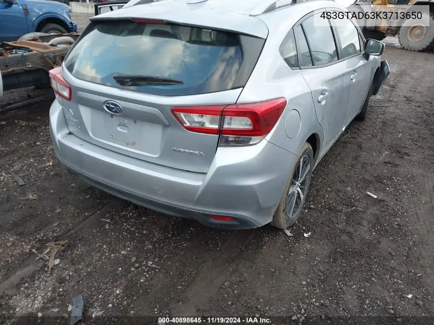 2019 Subaru Impreza 2.0I Premium VIN: 4S3GTAD63K3713650 Lot: 40898645