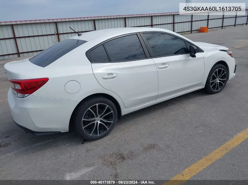 2020 Subaru Impreza Sedan VIN: 4S3GKAA60L1613705 Lot: 40173578