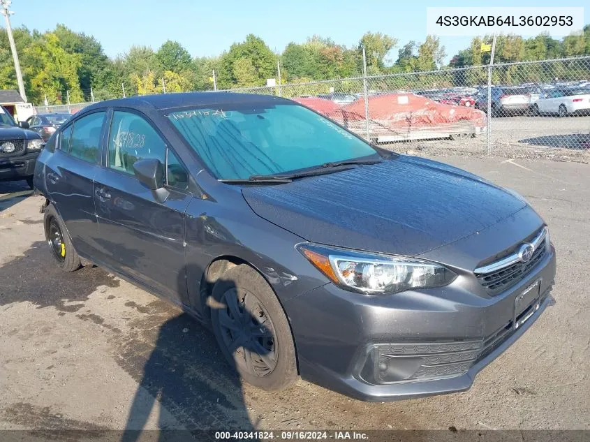 4S3GKAB64L3602953 2020 Subaru Impreza Sedan