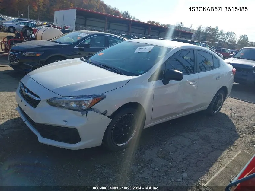 2020 Subaru Impreza Sedan VIN: 4S3GKAB67L3615485 Lot: 40634983