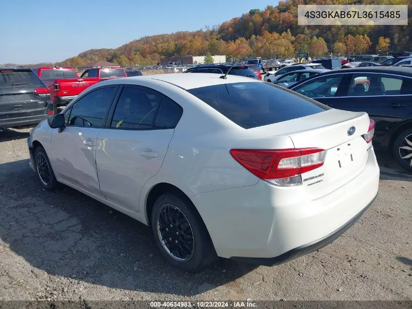 2020 Subaru Impreza Sedan VIN: 4S3GKAB67L3615485 Lot: 40634983