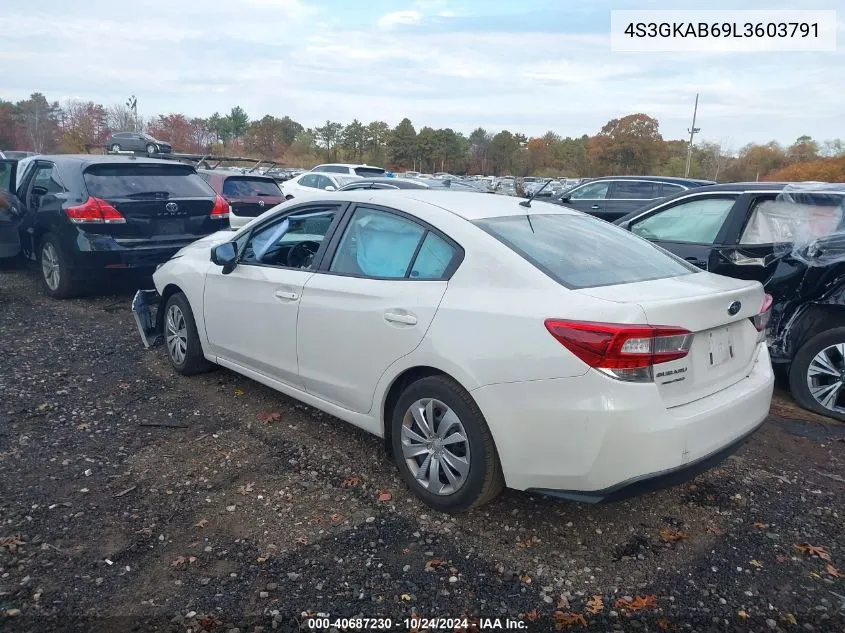 2020 Subaru Impreza VIN: 4S3GKAB69L3603791 Lot: 40687230