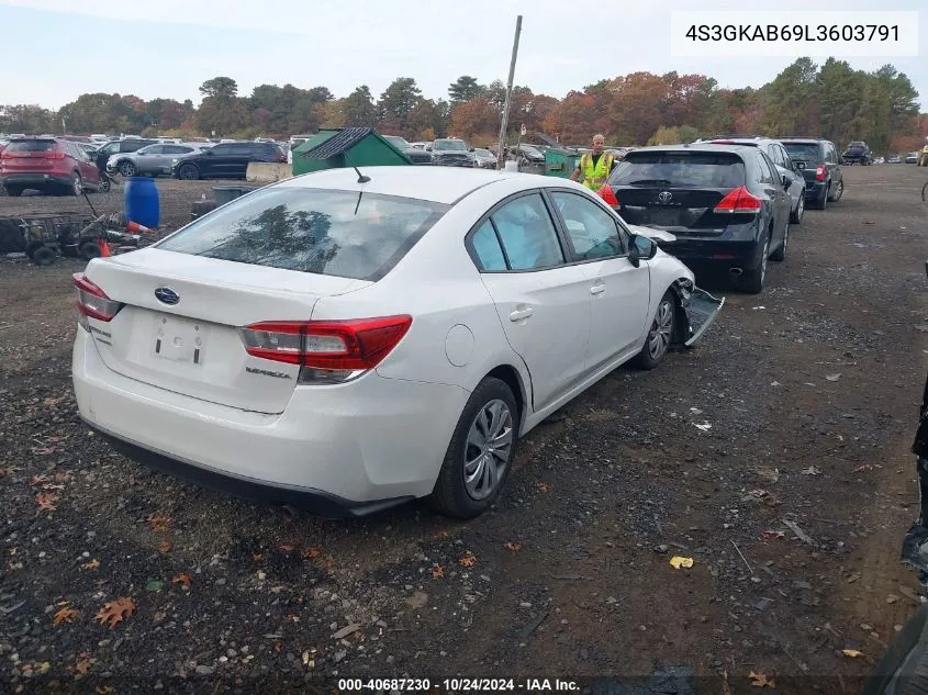 2020 Subaru Impreza VIN: 4S3GKAB69L3603791 Lot: 40687230