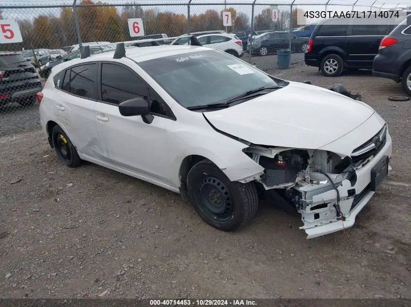 2020 Subaru Impreza 5-Door VIN: 4S3GTAA67L1714074 Lot: 40714453