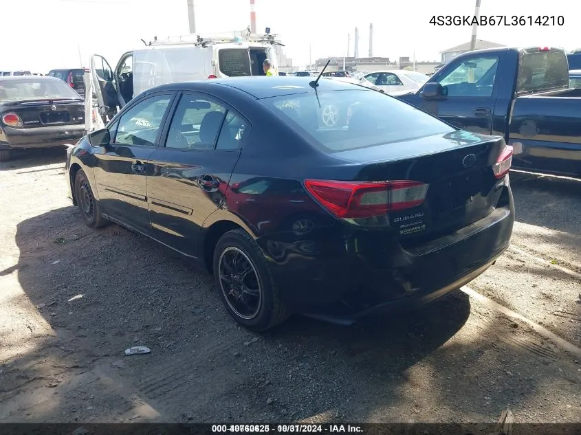 2020 Subaru Impreza Sedan VIN: 4S3GKAB67L3614210 Lot: 40760625