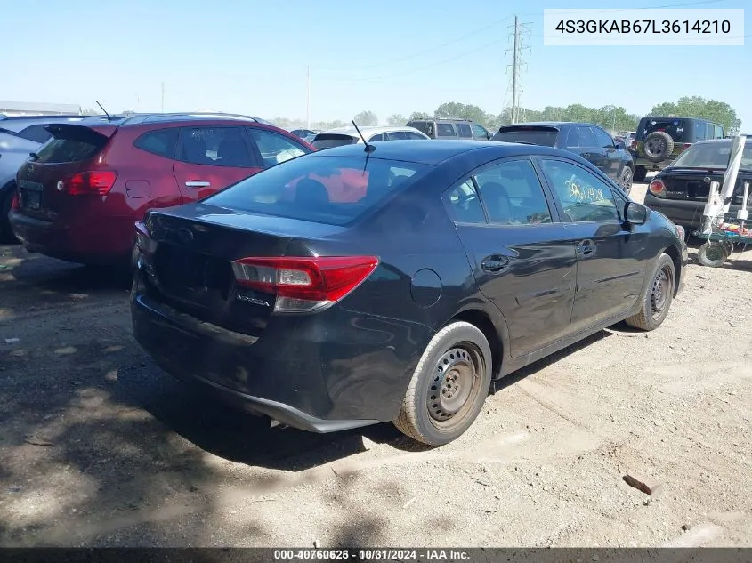 2020 Subaru Impreza Sedan VIN: 4S3GKAB67L3614210 Lot: 40760625