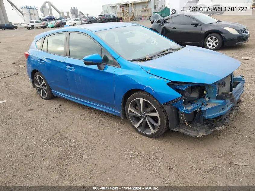 2020 Subaru Impreza Sport 5-Door VIN: 4S3GTAJ66L1701722 Lot: 40774249