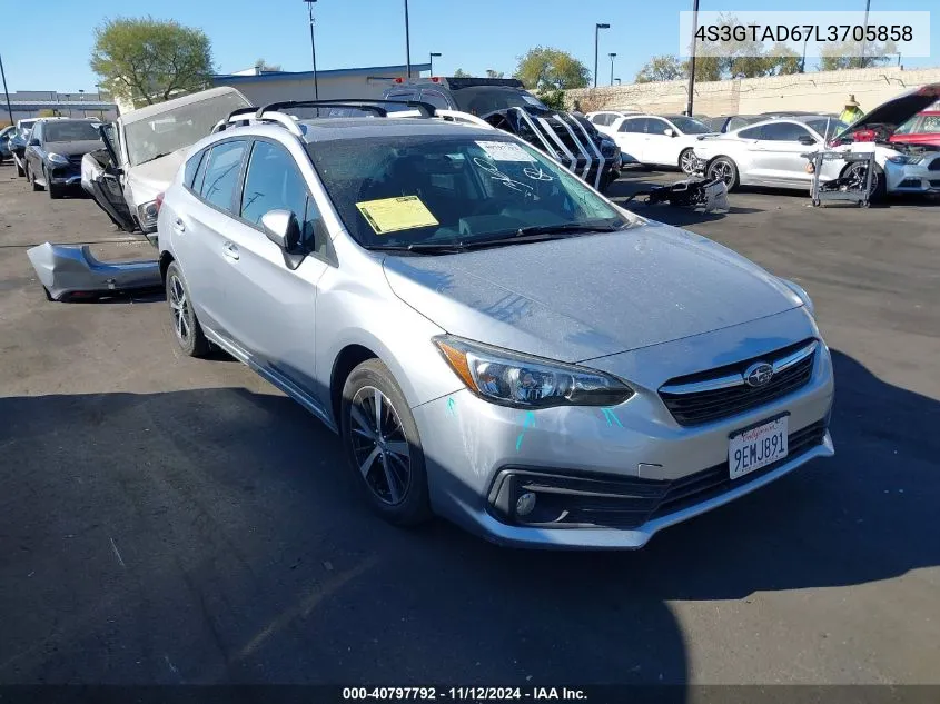 2020 Subaru Impreza Premium 5-Door VIN: 4S3GTAD67L3705858 Lot: 40797792