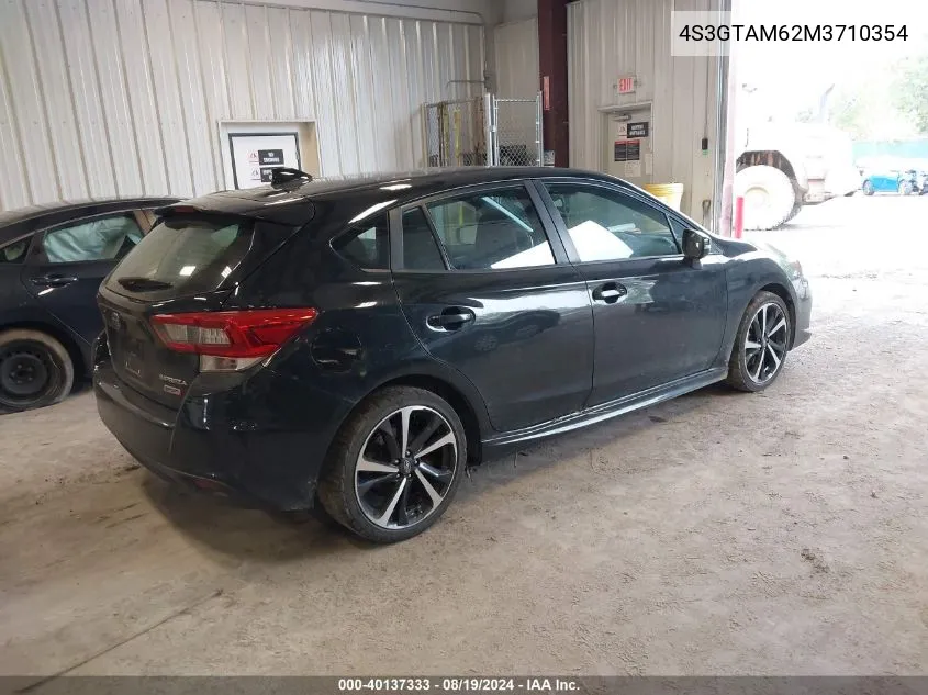 2021 Subaru Impreza Sport 5-Door VIN: 4S3GTAM62M3710354 Lot: 40137333