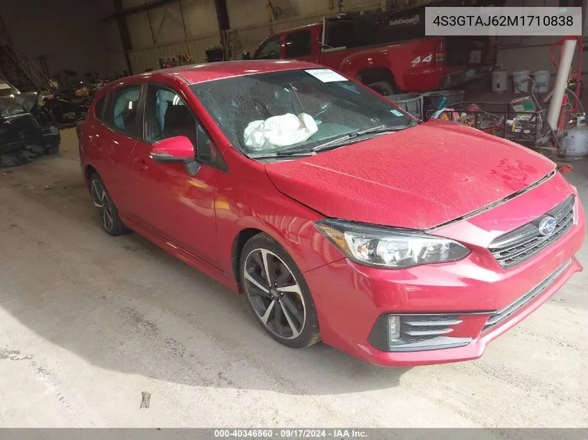 4S3GTAJ62M1710838 2021 Subaru Impreza Sport