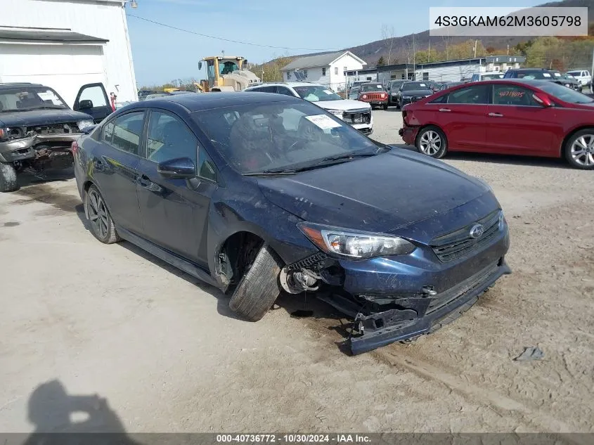 2021 Subaru Impreza Sport VIN: 4S3GKAM62M3605798 Lot: 40736772