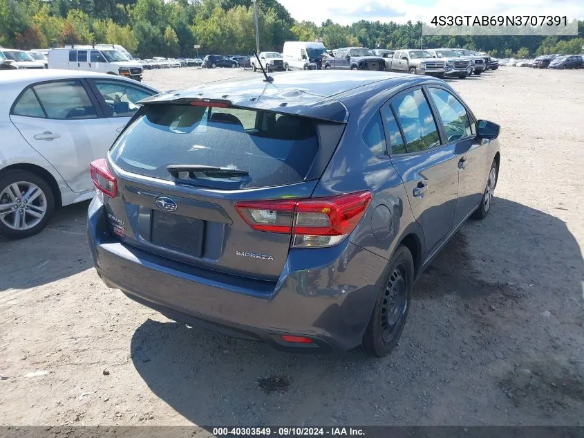 2022 Subaru Impreza VIN: 4S3GTAB69N3707391 Lot: 40303549