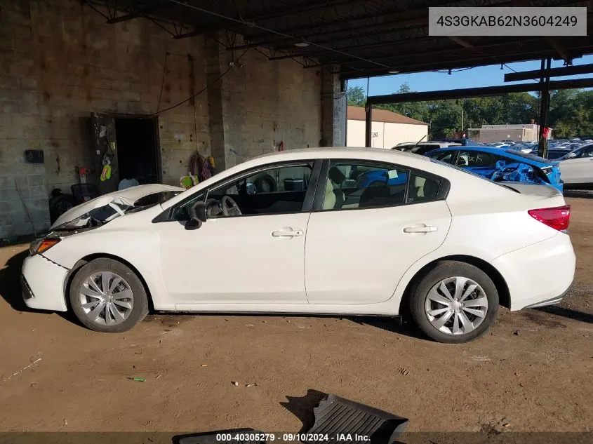 4S3GKAB62N3604249 2022 Subaru Impreza