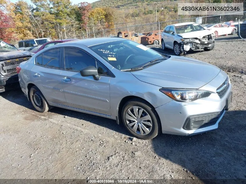 4S3GKAB61N3602346 2022 Subaru Impreza Base