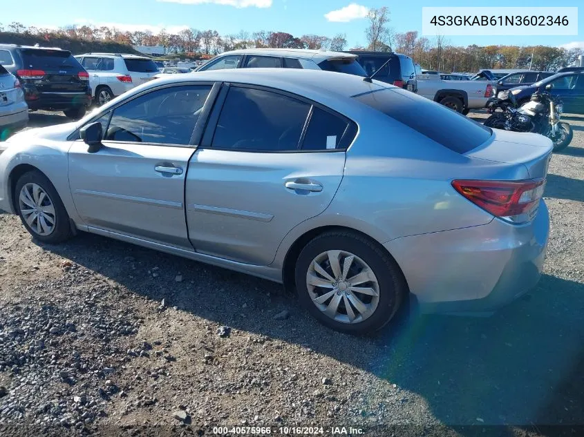 4S3GKAB61N3602346 2022 Subaru Impreza Base