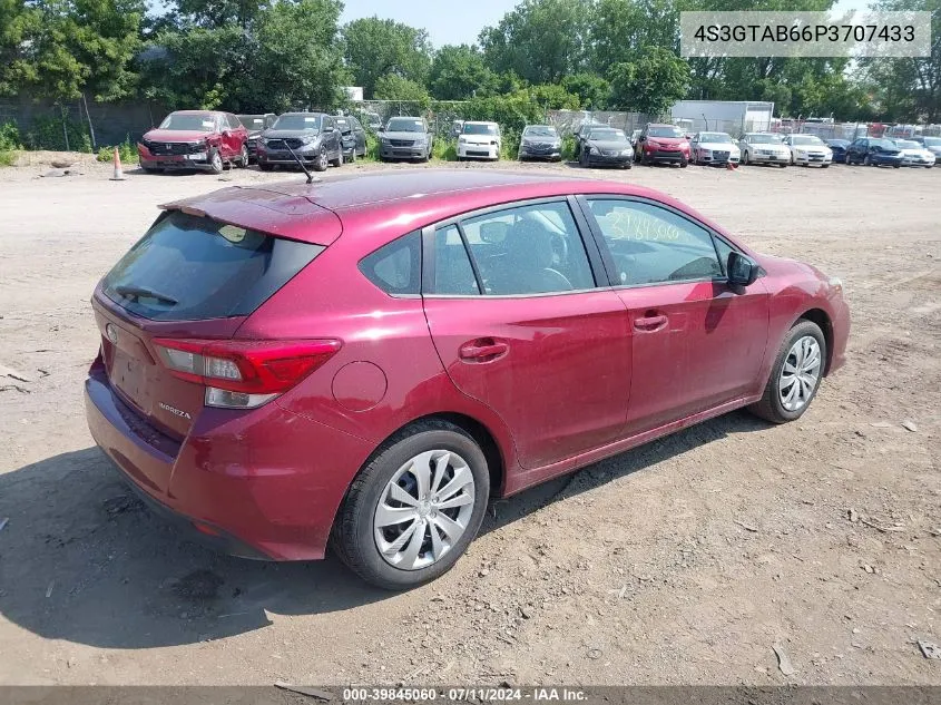 2023 Subaru Impreza Base 5-Door VIN: 4S3GTAB66P3707433 Lot: 39845060