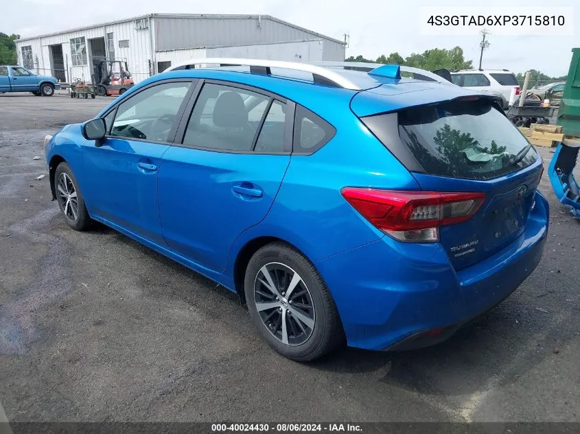 2023 Subaru Impreza Premium 5-Door VIN: 4S3GTAD6XP3715810 Lot: 40024430