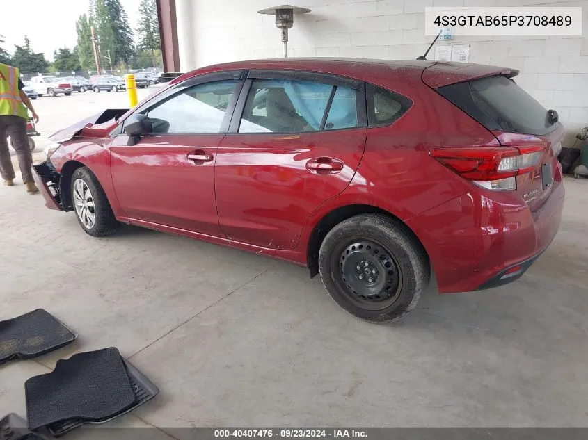 2023 Subaru Impreza Base 5-Door VIN: 4S3GTAB65P3708489 Lot: 40407476