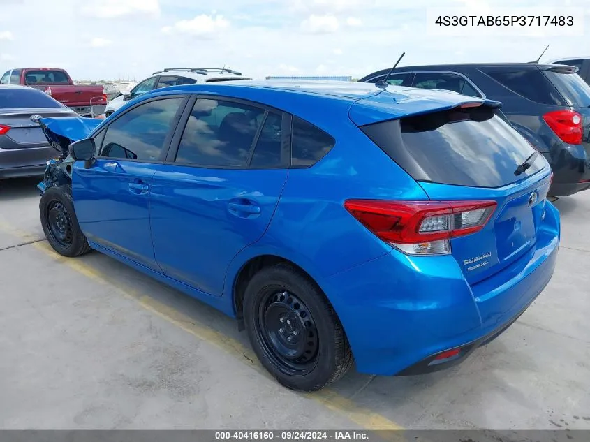 2023 Subaru Impreza Base 5-Door VIN: 4S3GTAB65P3717483 Lot: 40416160