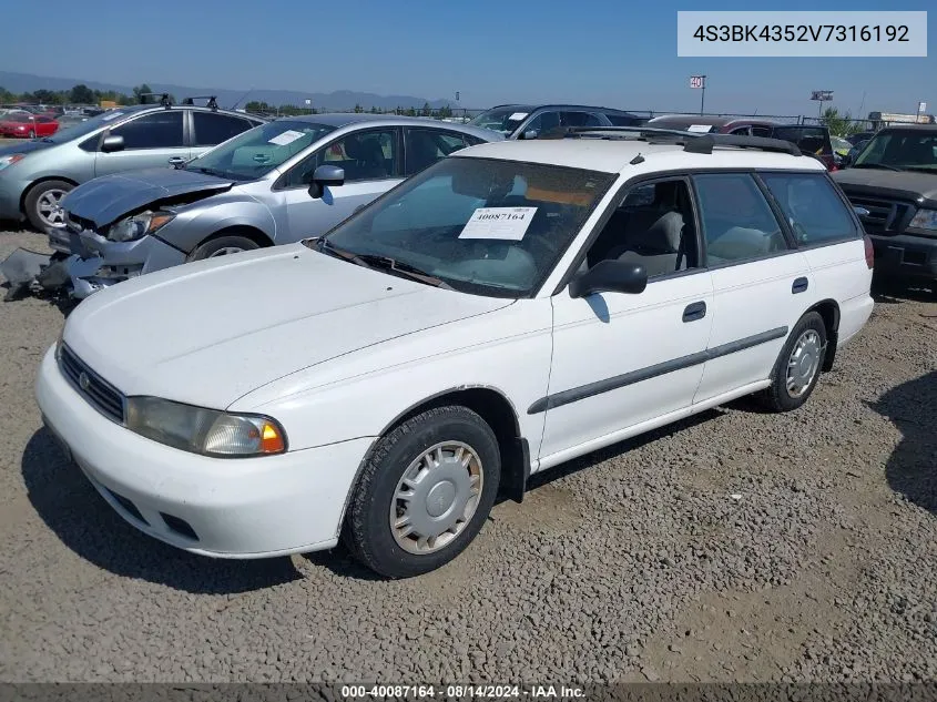 1997 Subaru Legacy L/Postal Right-Hand Drive VIN: 4S3BK4352V7316192 Lot: 40087164