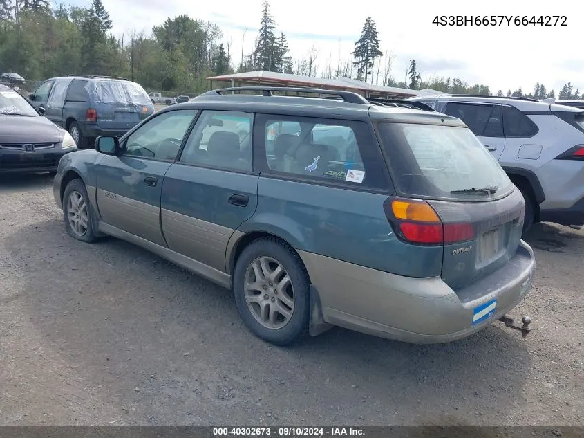 2000 Subaru Legacy Outback VIN: 4S3BH6657Y6644272 Lot: 40302673