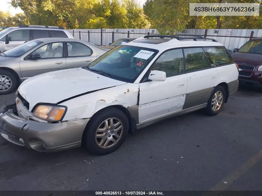 2000 Subaru Legacy Outback Limited VIN: 4S3BH6863Y7662364 Lot: 40526513