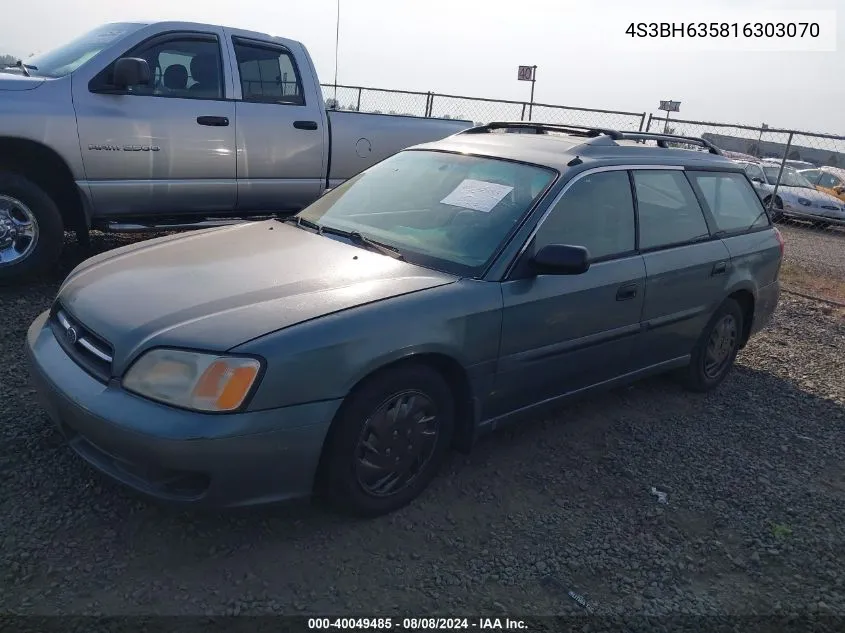 2001 Subaru Legacy L VIN: 4S3BH635816303070 Lot: 40049485