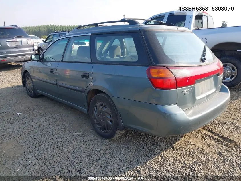 2001 Subaru Legacy L VIN: 4S3BH635816303070 Lot: 40049485