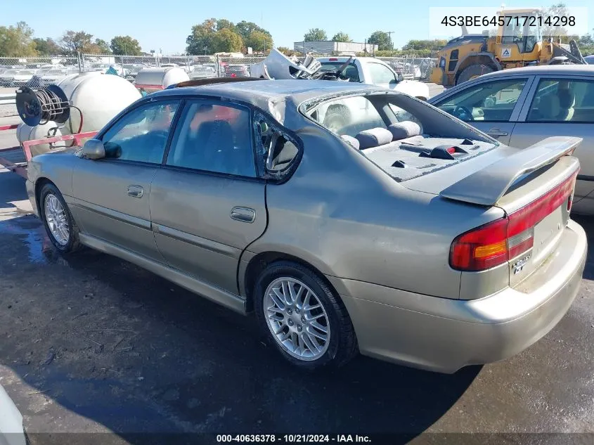 2001 Subaru Legacy Gt VIN: 4S3BE645717214298 Lot: 40636378